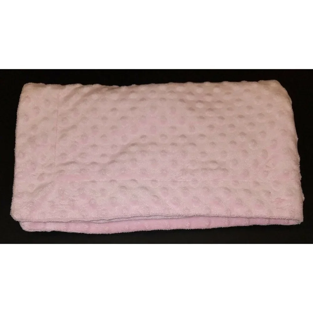 RN 109193 Solid Pink Minky Dots Fleece Security Blanket Lovey 30